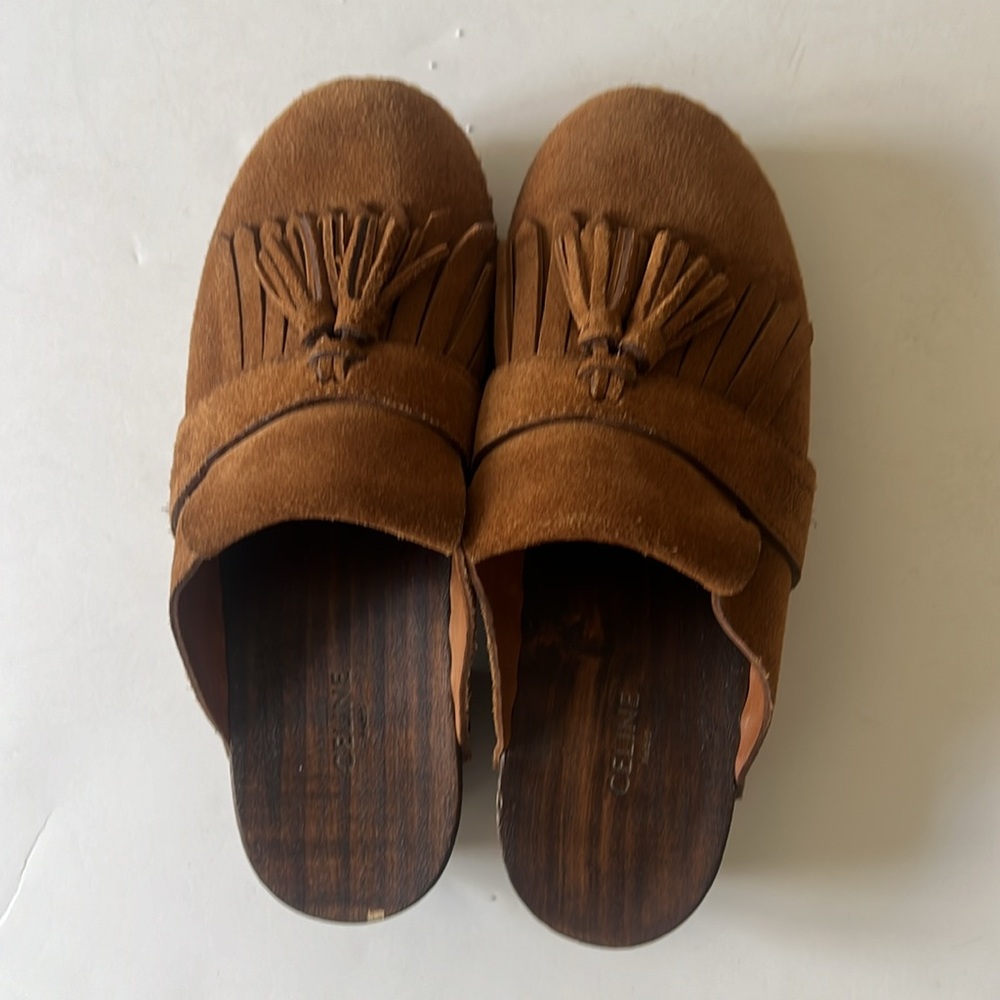 Celine clogs suede with tassel and nails head and fringe - Picture 5 of 16